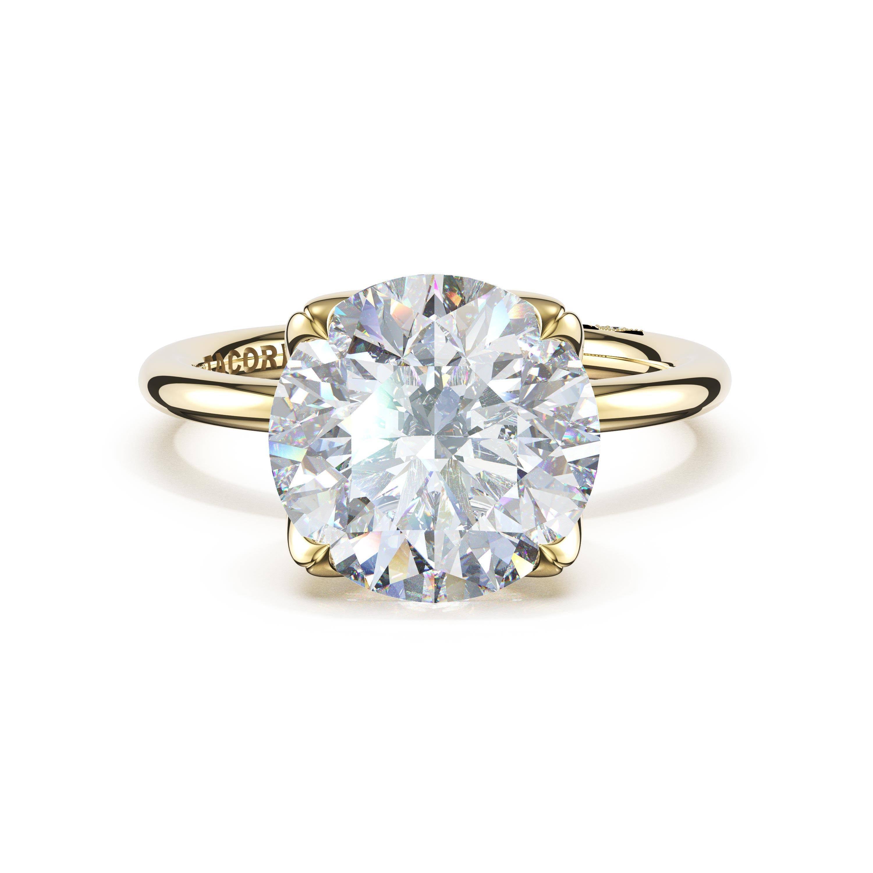 Tacori 445RD petal-prong solitaire, side profile