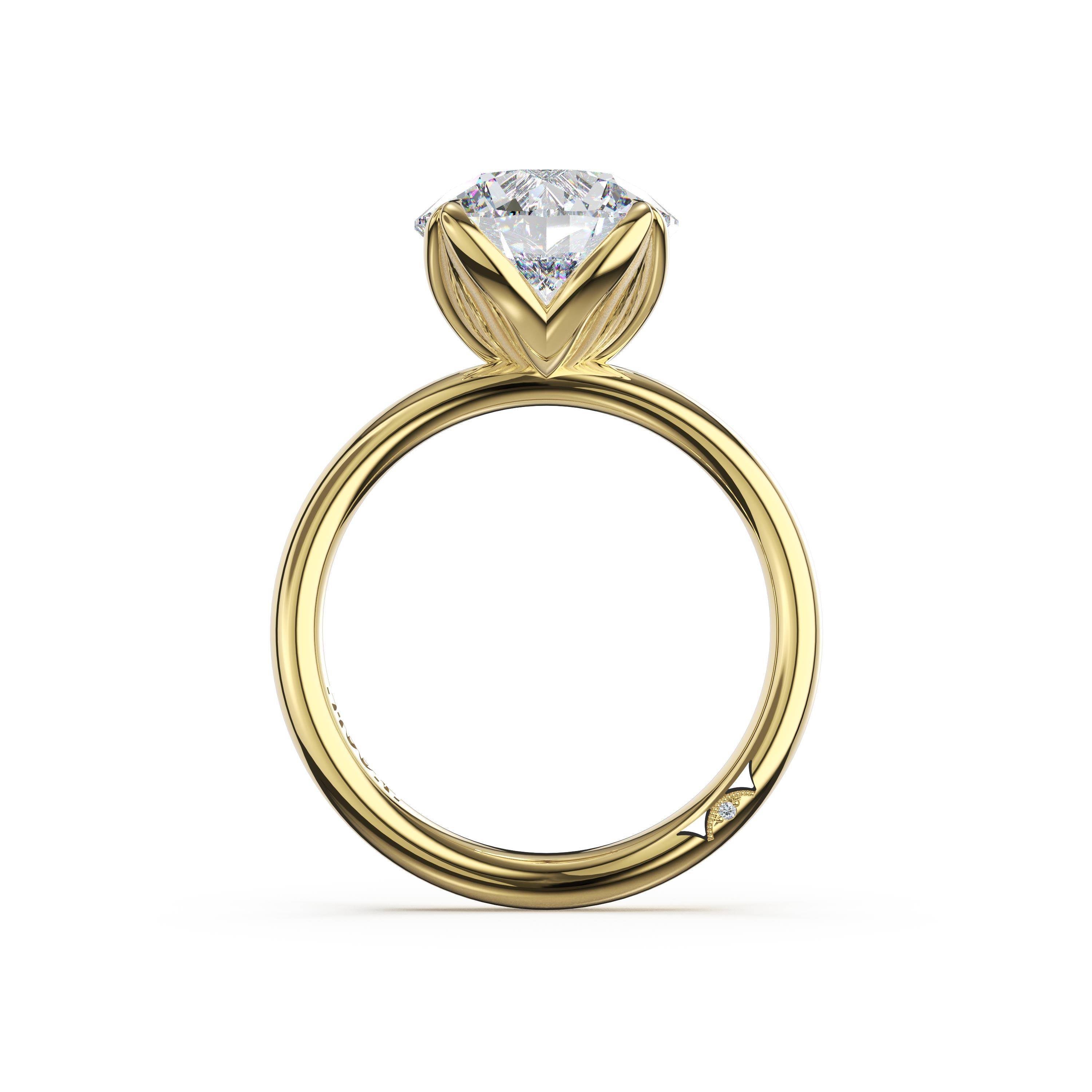 Tacori 445RD petal-prong solitaire, top view