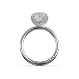 Tacori 446OV oval solitaire engagement ring in platinum, side profile view