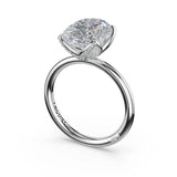 Tacori 446OV oval petal-pavé-prong solitaire engagement ring in platinum, angled view