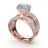 Tacori 448RD dahlia pave engagement ring in 18K rose gold