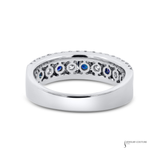 18KT White Gold Blue Sapphire & Diamond Band | Natural Blue Sapphires & Diamonds