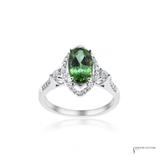 14KT White Gold Green Tourmaline Diamond Ring | In-Store