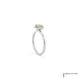 Bearberry - 14KT White Gold Stackable Brown Diamond Halo Ring