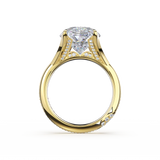 Tacori Reverie Oval Pave Solitaire Ring 18K Yellow Gold