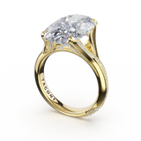 Tacori Reverie Oval Pave Solitaire Ring 18K Yellow Gold