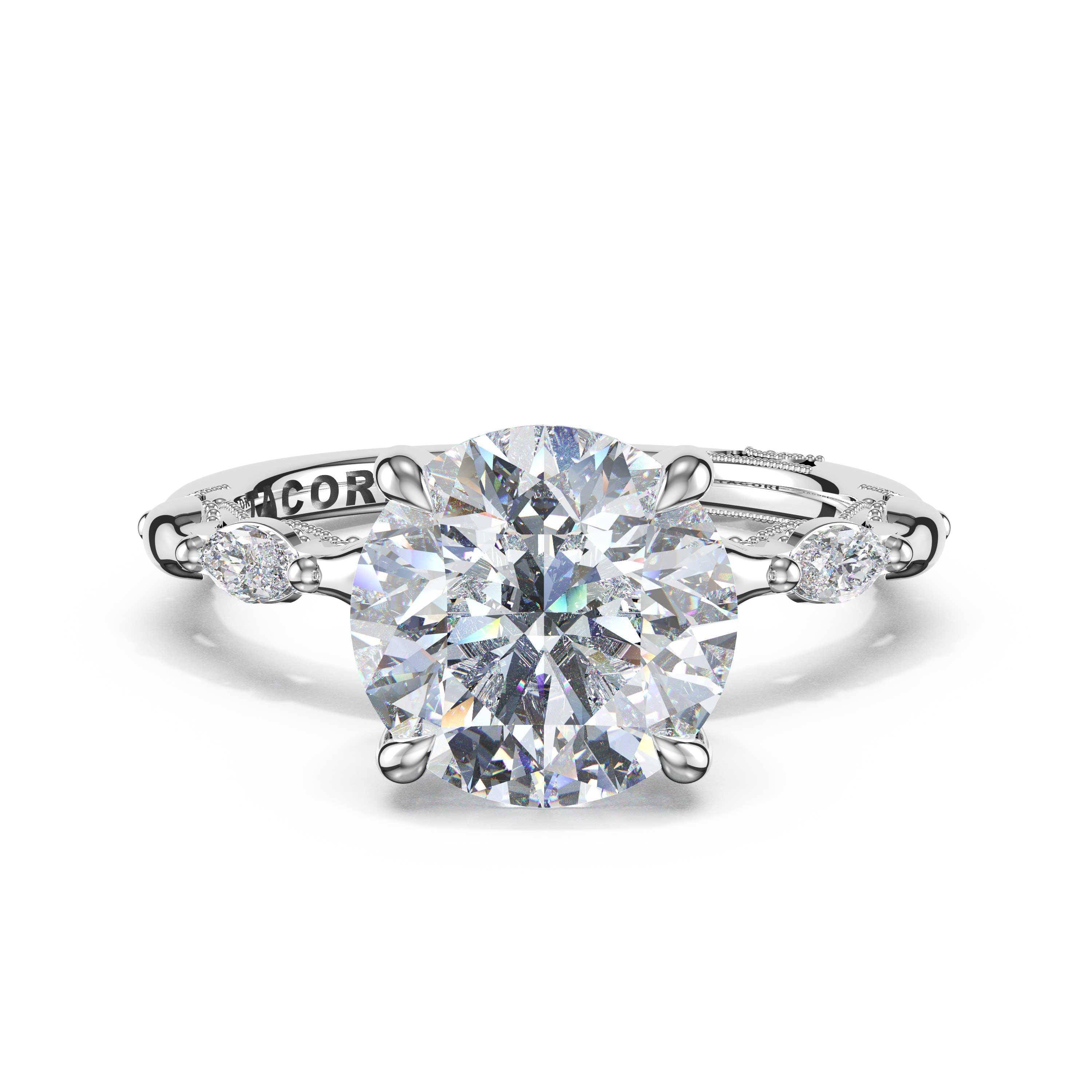 Tacori 464RD marquise pattern solitaire, side profile with hidden bloom