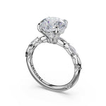 Tacori 464RD marquise pattern solitaire engagement ring in 18K white gold