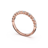 Tacori 465B Round Pattern Diamond Band - 14K Rose Gold, Half Way