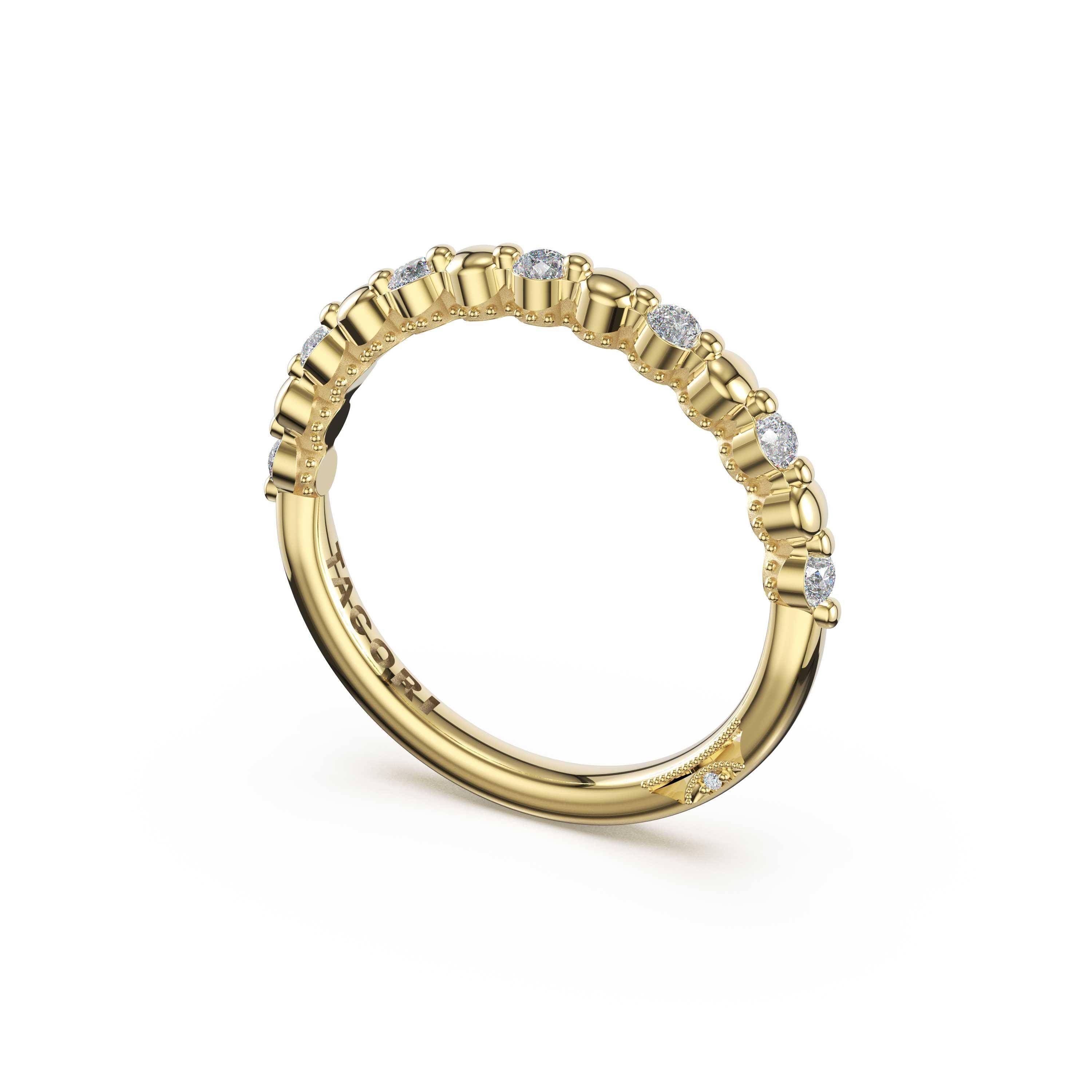 Tacori 465B Round Pattern Diamond Band - 14K Yellow Gold, Half Way
