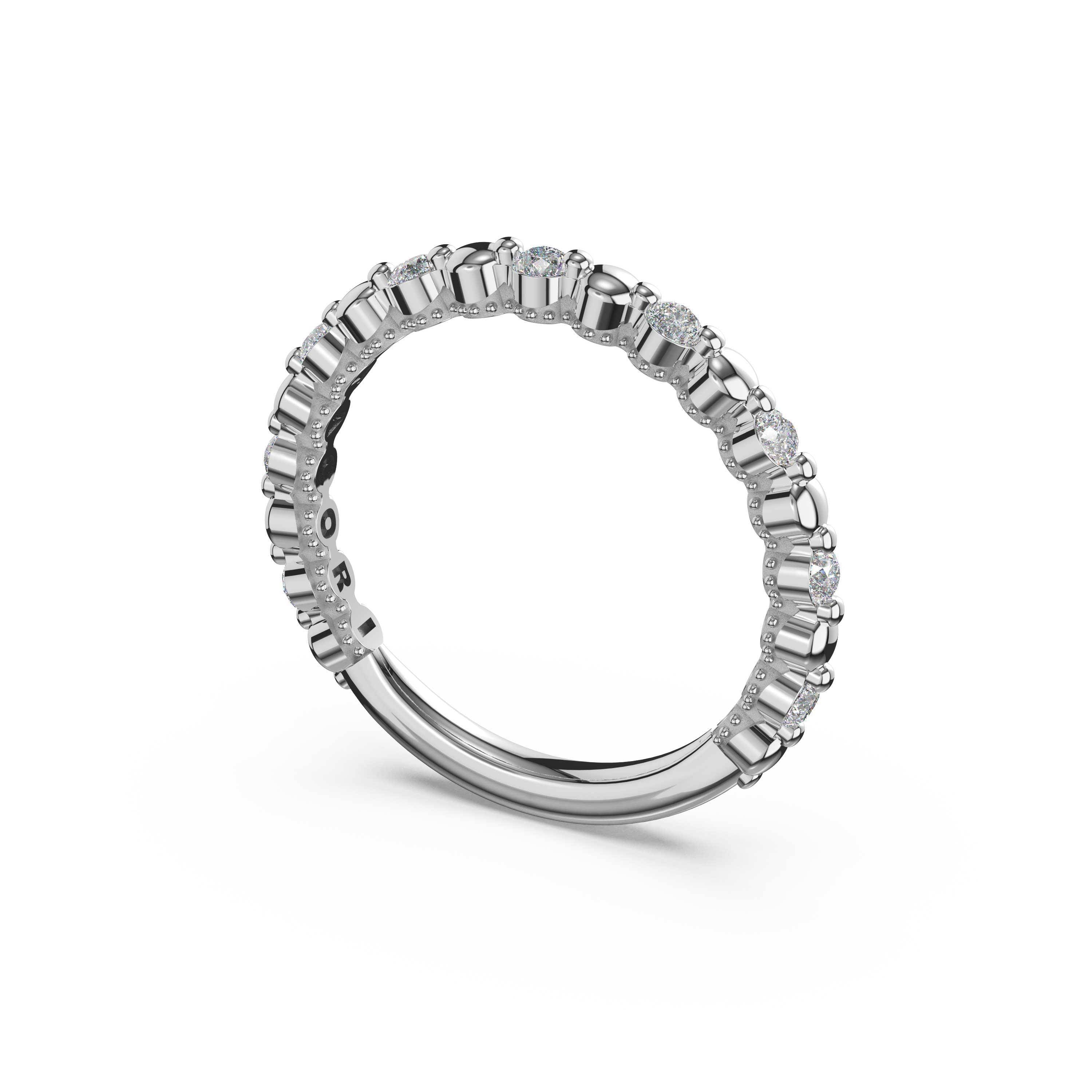 Tacori 465B Round Pattern Diamond Band - Platinum, 3/4 Way