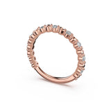 Tacori 465B Round Pattern Diamond Band - 14K Rose Gold, 3/4 Way