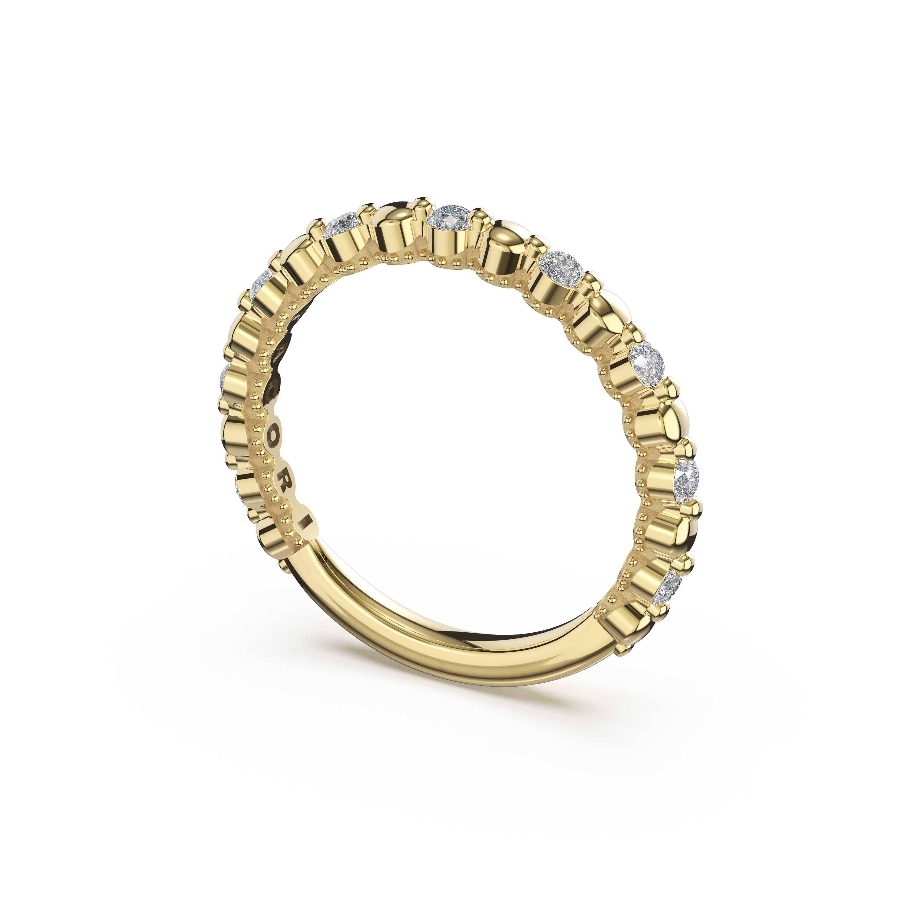 Tacori 465B Round Pattern Diamond Band - 18K Yellow Gold, 3/4 Way