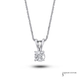 Crown Jewel - 14KT White Gold Solitaire Diamond Pendant