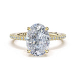 Tacori 468OV half-pave oval solitaire, side profile