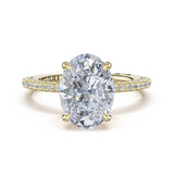 Tacori 468OV half-pave oval solitaire, side profile