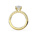 Tacori 468OV half-pave oval solitaire, top view