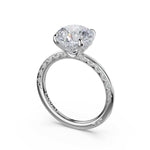Tacori 469RD Petite Crescent high-polish round solitaire engagement ring in 14K white gold