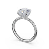 Tacori 469RD Petite Crescent high-polish round solitaire engagement ring in 14K white gold