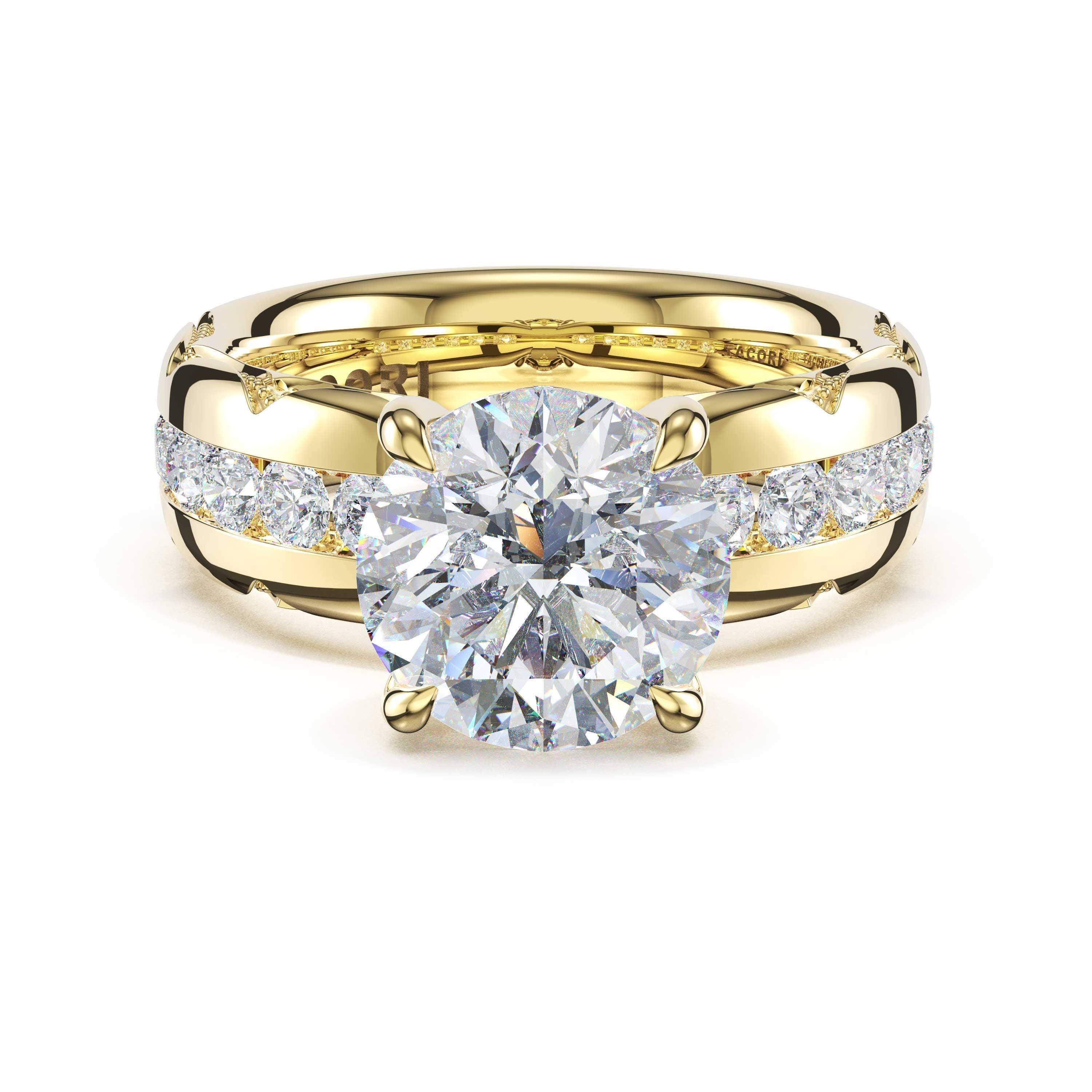 Tacori 471RD channel-set solitaire, side profile