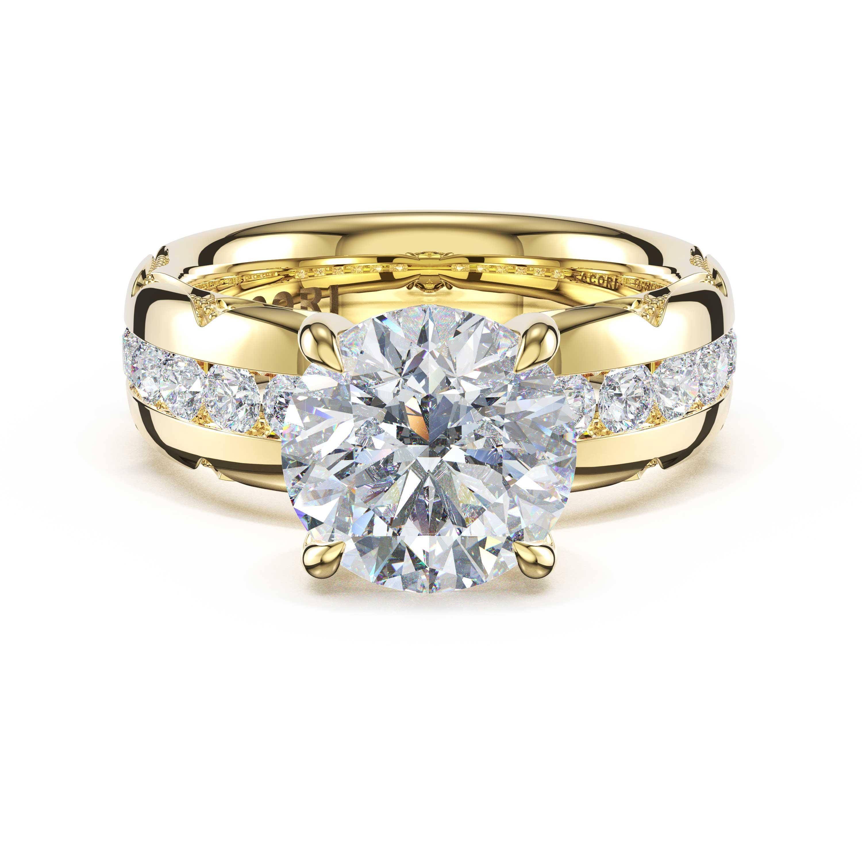 Tacori 471RD channel-set solitaire, side profile