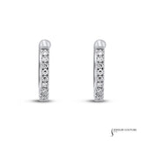 Simple Girl - 14KT White Gold Diamond Huggie Earrings