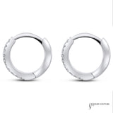 Simple Girl - 14KT White Gold Diamond Huggie Earrings