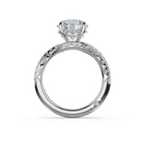 Tacori 473RD Petite Crescent Pavé Bypass Round Engagement Ring Platinum | In-Store