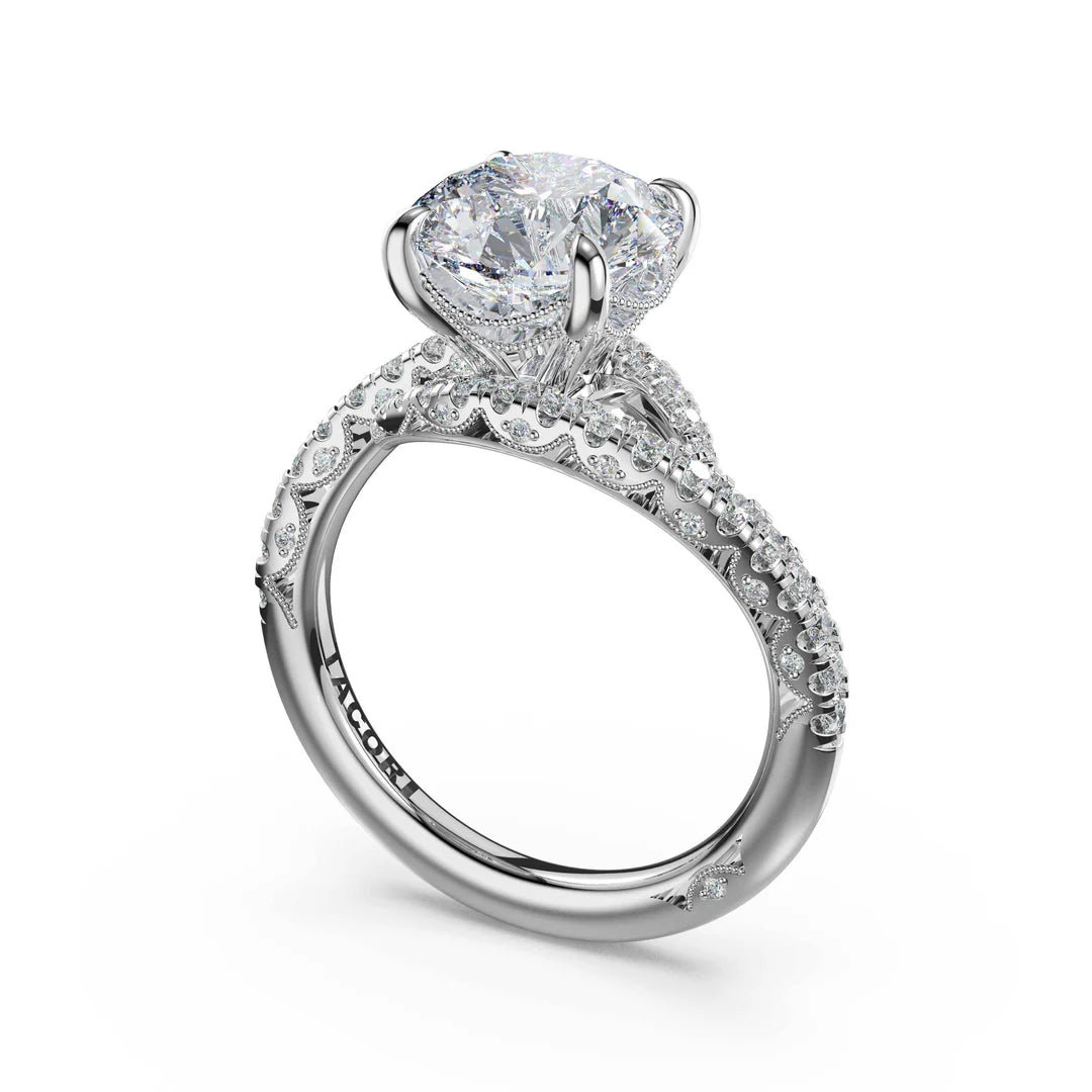 Tacori 473RD Petite Crescent Pavé Bypass Round Engagement Ring Platinum | In-Store