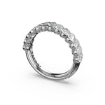 Tacori 475B Oval Diamond Semi-Bezel Eternity Band - 14K White Gold, Half Way