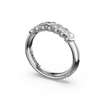 Tacori 475B Oval Diamond Semi-Bezel Eternity Band - 18K White Gold, 1/4 Way
