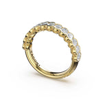Tacori 475B Oval Diamond Semi-Bezel Eternity Band - 14K Yellow Gold, Half Way