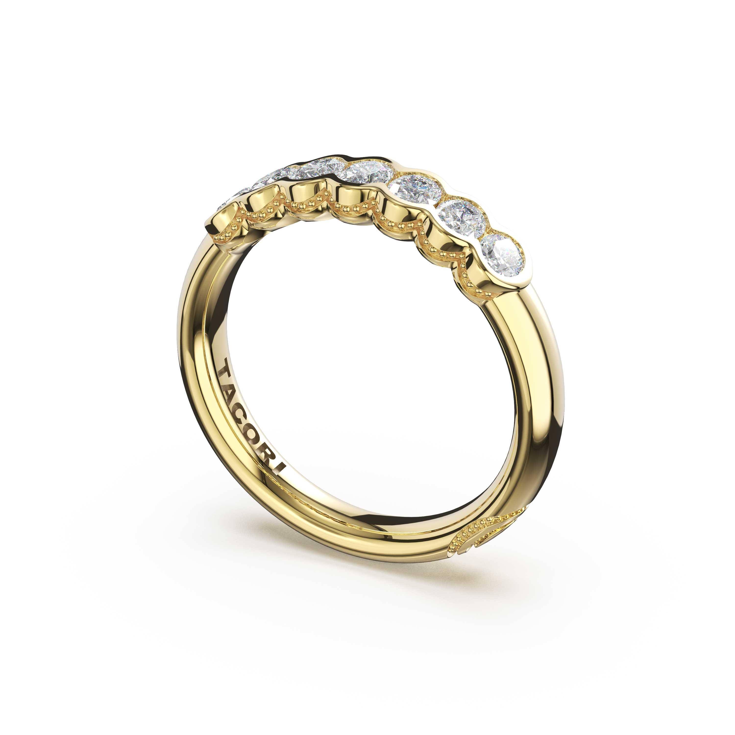 Tacori 475B Oval Diamond Semi-Bezel Eternity Band - 14K Yellow Gold, 1/4 Way