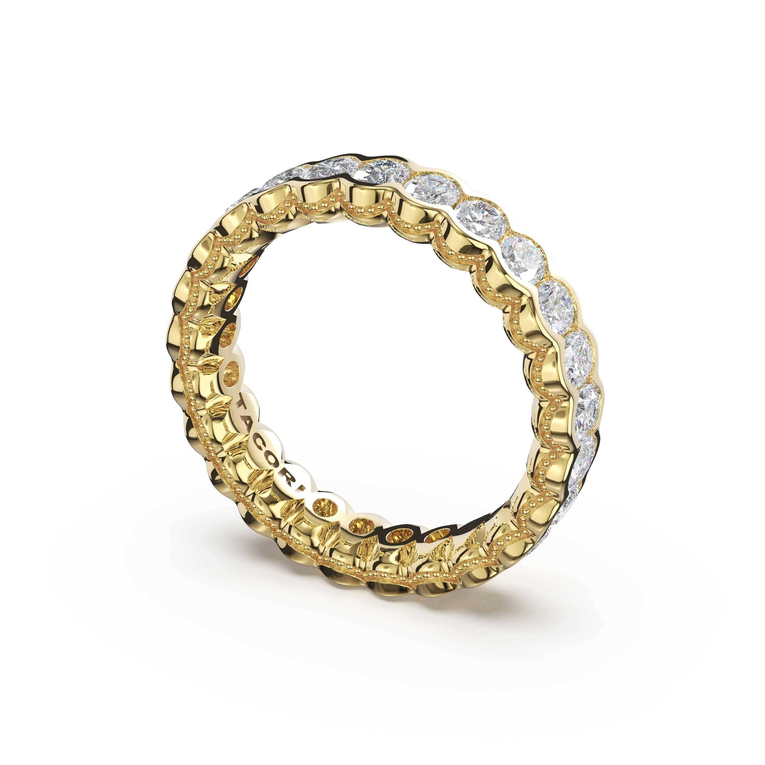 Tacori 475B Oval Diamond Semi-Bezel Eternity Band - 14K Yellow Gold, Full Eternity