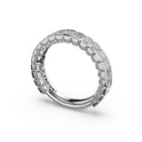 Tacori 476B Emerald Cut Diamond Semi-Bezel Band - 18K White Gold, 3/4 Way