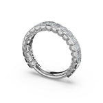 Tacori 476B Emerald Cut Diamond Semi-Bezel Band - 14K White Gold, 3/4 Way
