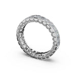 Tacori 476B Emerald Cut Diamond Semi-Bezel Band - 18K White Gold, Full Eternity