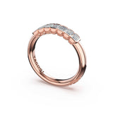 Tacori 476B Emerald Cut Diamond Semi-Bezel Band - 18K Rose Gold, 1/4 Way