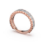 Tacori 476B Emerald Cut Diamond Semi-Bezel Band - 18K Rose Gold, 3/4 Way