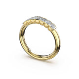 Tacori 476B Emerald Cut Diamond Semi-Bezel Band - 18K Yellow Gold, 1/4 Way