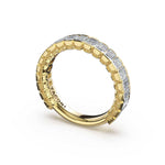 Tacori 476B Emerald Cut Diamond Semi-Bezel Band - 14K Yellow Gold, 3/4 Way