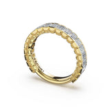 Tacori 476B Emerald Cut Diamond Semi-Bezel Band - 14K Yellow Gold, 3/4 Way