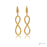 14K Yellow Gold Vertical Infinity Symbol Drop Earrings