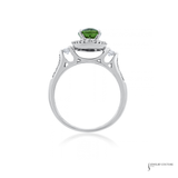 14KT White Gold Green Tourmaline Diamond Ring | In-Store