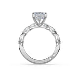 Tacori Petite Crescent Sculptural Emerald Solitaire Engagement Ring 14K White Gold
