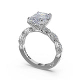 Tacori Petite Crescent Sculptural Emerald Solitaire Engagement Ring 14K White Gold