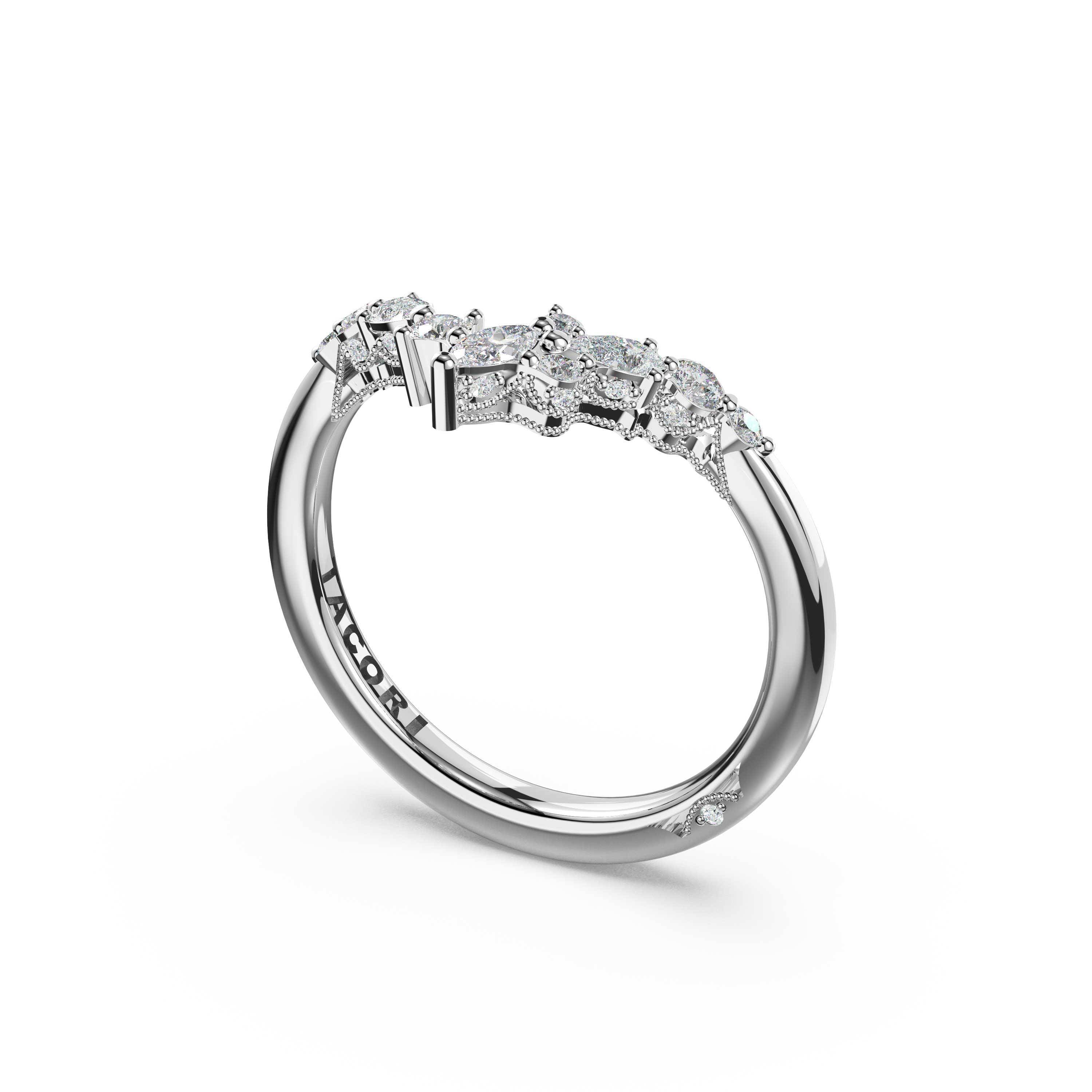 Tacori 483CB Diamond Cluster Contour Wedding Band - Platinum