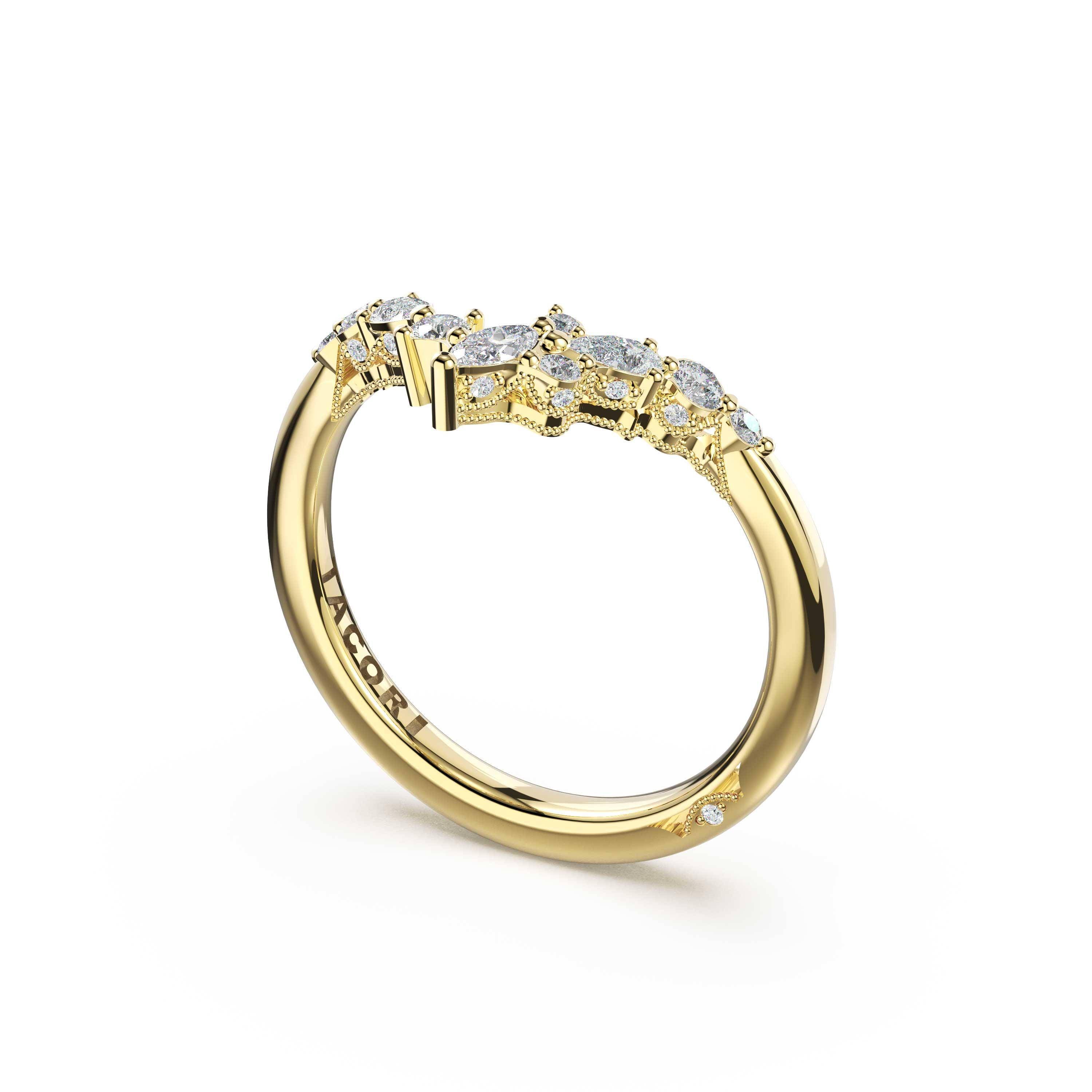 Tacori 483CB Diamond Cluster Contour Wedding Band - 14K Yellow Gold