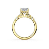 Tacori 483OV oval engagement ring with cathedral foundation in 14K yellow gold, side profile view
