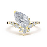 Tacori 484PS pear three-stone ring, side profile